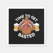Serviette En Papier Temps To Get Basted Funny Beer Thanksgiving Turkey (Devant)