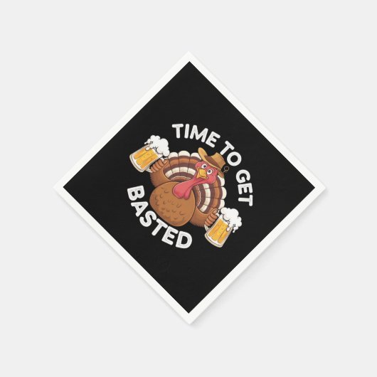 Serviette En Papier Temps To Get Basted Funny Beer Thanksgiving Turkey (Coin)