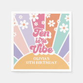 Serviette En Papier Ten est une Vibe Retro Sunshine Rainbow Daisy (Devant)