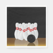Serviette En Papier Ten Pin Bowling Strike (Devant)