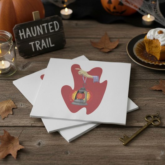 Serviette En Papier Tenant Une Lanterne