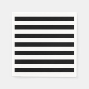 Serviette En Papier Tendance à la mode en noir et blanc en bandes hor