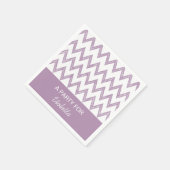 Serviette En Papier Tendance Crayon Purple Chevron Zigzags Avec Nom (Coin)