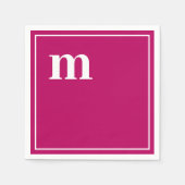 Serviette En Papier Tendance Gras Bas Coque Monogram Magenta (Devant)