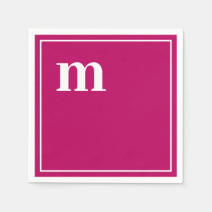 Serviette En Papier Tendance Gras Bas Coque Monogram Magenta