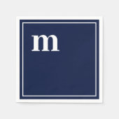 Serviette En Papier Tendance Gras Coque inférieur Monogram Marine Blue (Devant)