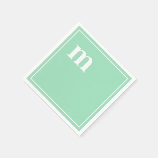 Serviette En Papier Tendance Gras Coque inférieur Monogramme vert de m (Coin)