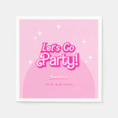 Serviette En Papier tendance Let's Go Party rose anniversaire (Devant)