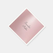 Serviette En Papier Tendance Moderne Élégant Rose Or Manuscrit (Coin)