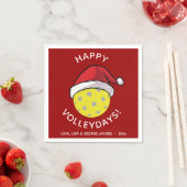 Serviette En Papier Tendance Père Noël Casquette Pickleball Red Christ (En situation)