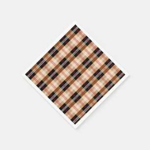 Serviette En Papier Tendance tartan noir et tan plaid