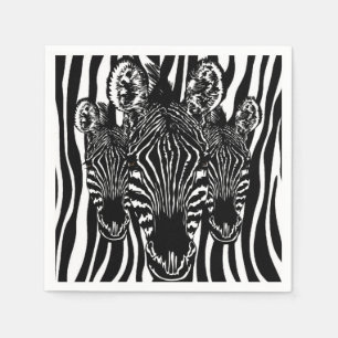 Serviette En Papier Tendance Zebra Herd sur Zebra Imprimer