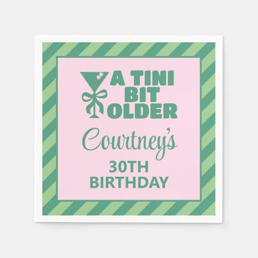 Serviette En Papier Tendy Rose & Vert Un Tini Bit Ancien 30e anniversa (Devant)