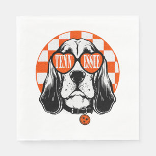 Serviette En Papier Tennessee Hound Orange White Rocky Top TN Chien