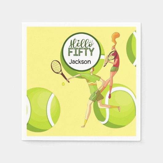 Serviette En Papier Tennis 50e anniversaire (Devant)