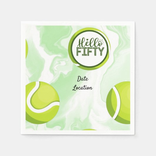 Serviette En Papier Tennis 50e anniversaire (Devant)