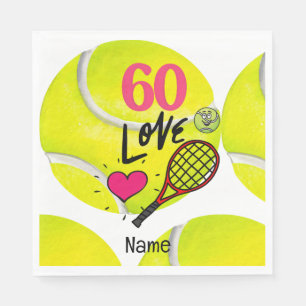 Serviette En Papier Tennis 60e anniversaire pour le joueur de tennis