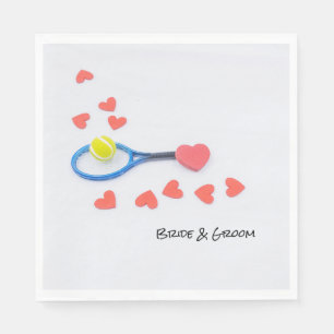 Serviette En Papier Tennis amour avec balle de tennis et mariage de ra