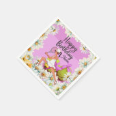 Serviette En Papier Tennis Anniversaire pour femme joueuse avec fleur  (Coin)