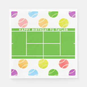 Serviette En Papier Tennis Anniversaire Serviettes personnalisées
