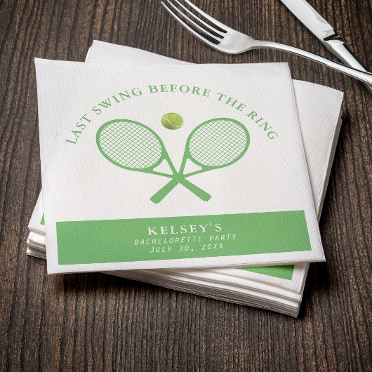 Serviette En Papier Tennis Bachelorette Dernière swing avant l'anneau