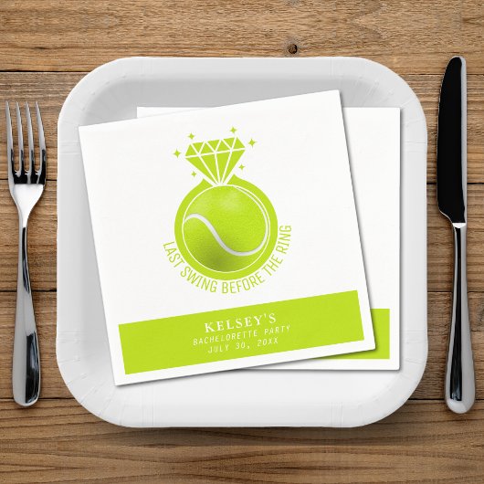 Serviette En Papier Tennis Bachelorette Dernière swing avant l'anneau