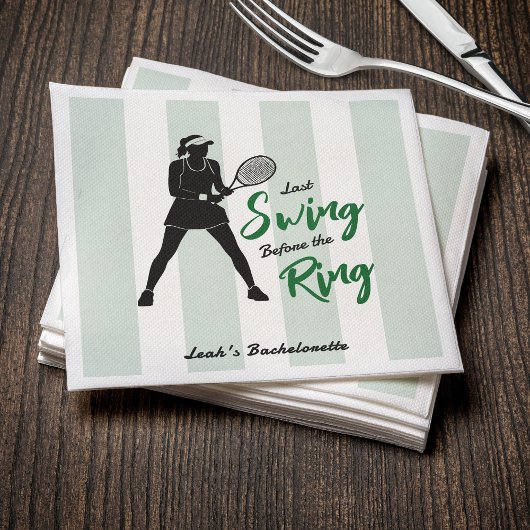 Serviette En Papier Tennis Bachelorette Last Swing Before the Ring