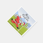 Serviette En Papier Tennis ball et Père Noël pour la fête de Noël (Coin)