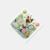 Serviette En Papier Tennis Cat Paw-some Anniversaire (Coin)