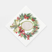 Serviette En Papier Tennis Christmas Wreath Watercolor (Coin)