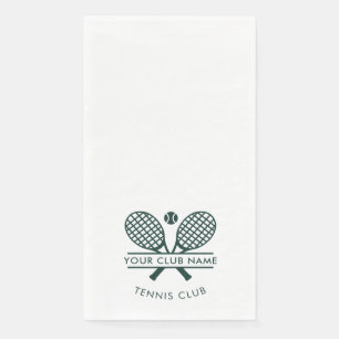 Serviette En Papier Tennis Country Club Nom Racket Motif Vert