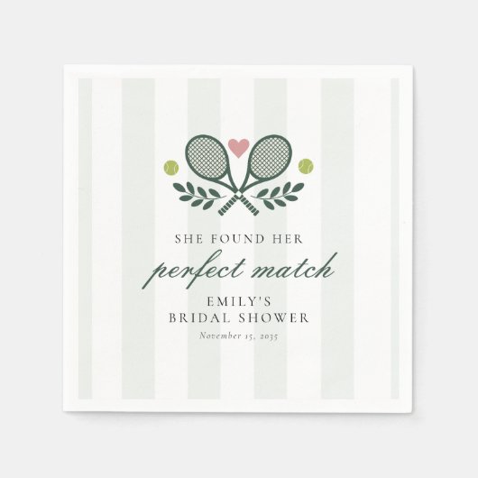 Serviette En Papier Tennis de mariage sur mesure (Devant)