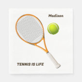 Serviette En Papier Tennis de nom et de texte personnalisés (Devant)