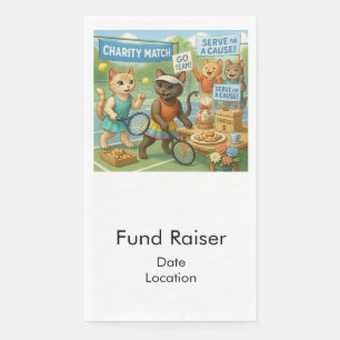 Serviette En Papier Tennis Fund Raiser pour les Amoureux de les chats