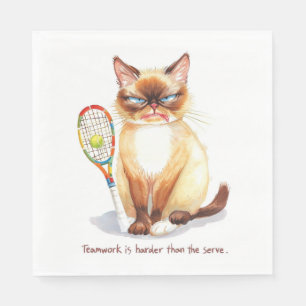 Serviette En Papier Tennis Funny Dire pour les Amoureux de les chats