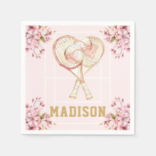Serviette En Papier Tennis Girl Anniversaire Personnalisé