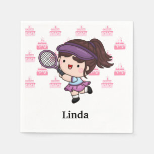 Serviette En Papier Tennis Girl joue au tennis