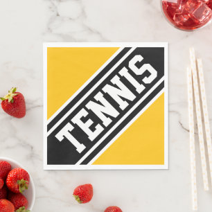 Serviette En Papier TENNIS Jaune Orange Noir Rayures de Course