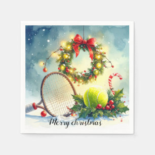 Serviette En Papier Tennis Noël avec balle et raquette de tennis