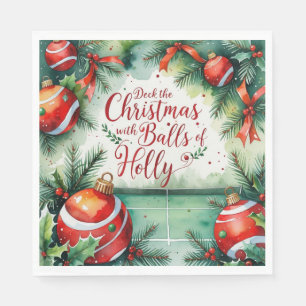 Serviette En Papier Tennis Noël thème Merry Tennis Mas