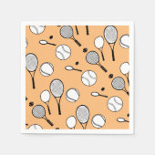 Serviette En Papier Tennis orange blanc noir (Devant)