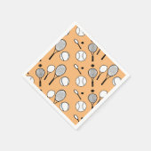 Serviette En Papier Tennis orange blanc noir (Coin)