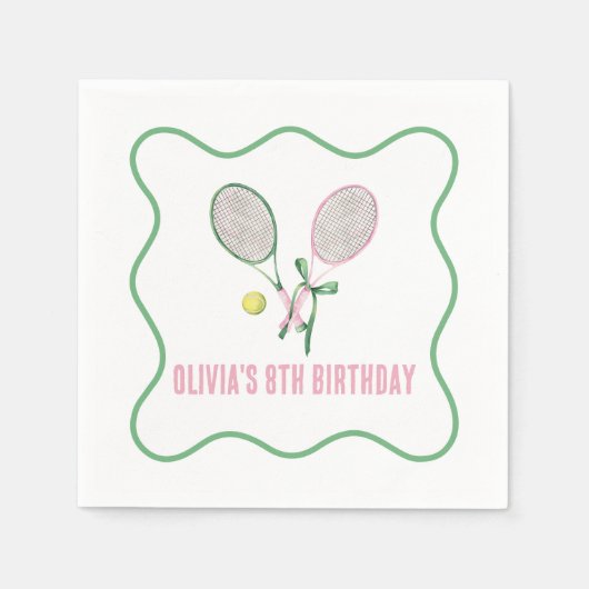 Serviette En Papier Tennis preppy plaid anniversaire (Devant)