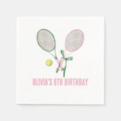 Serviette En Papier Tennis preppy plaid invitation d'anniversaire (Devant)