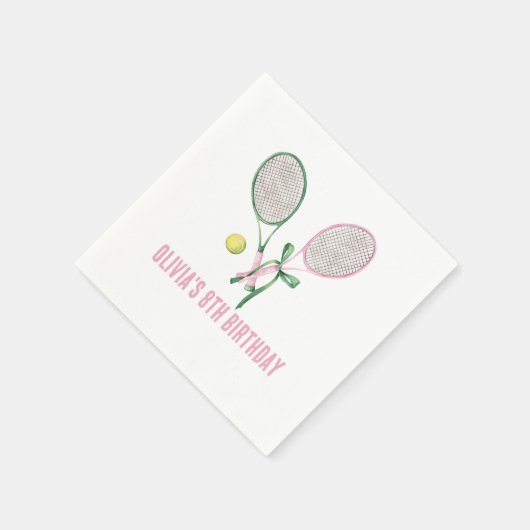 Serviette En Papier Tennis preppy plaid invitation d'anniversaire (Coin)