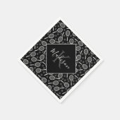 Serviette En Papier Tennis Racket Ball Motif Initial & Nom Monogramme (Coin)