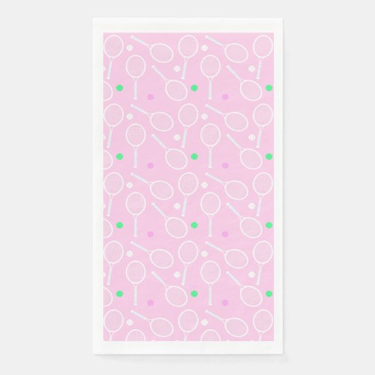 Serviette En Papier Tennis Racket Motif Pastel Pink Party (Devant)