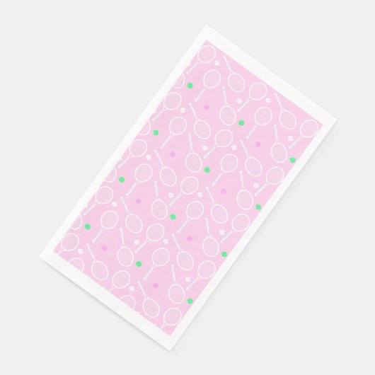 Serviette En Papier Tennis Racket Motif Pastel Pink Party (Coin)