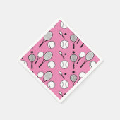 Serviette En Papier Tennis rose noir (Coin)