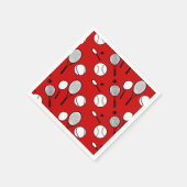Serviette En Papier Tennis rouge noir (Coin)